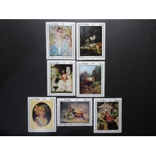 CUBA 1973 SERIE COMPLETA DE ESTAMPILLAS NUEVA MINT PINTURAS FLORES